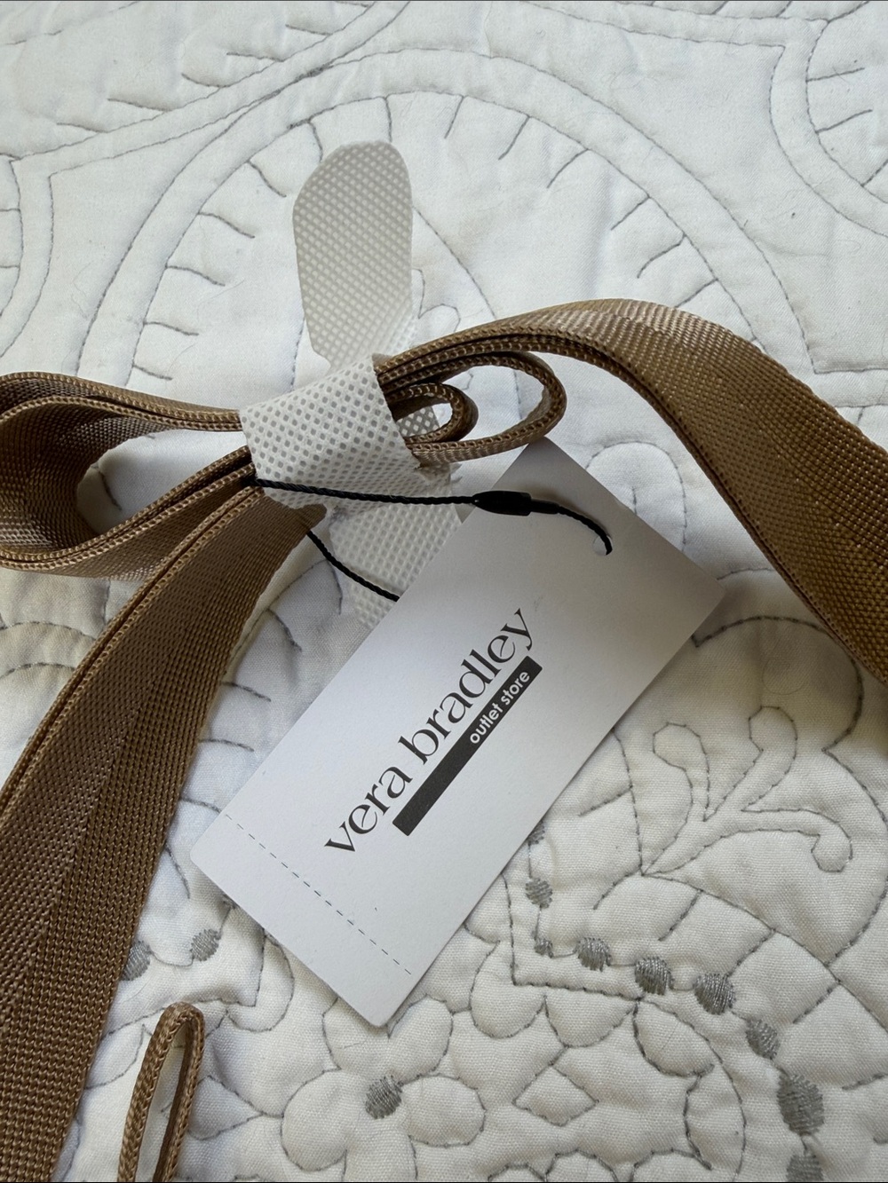 Vera Bradley NWT Quilted Tan Shoulder Sling Crossbody Bag - Picture 2 of 4